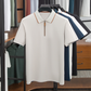 Nouveau polo décontracté à manches courtes, imprimé et zippé