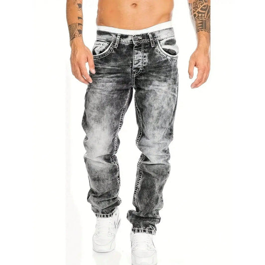 Jean en denim extensible créatif à la mode pour hommes, style minimaliste adapté à l'été, style Emo