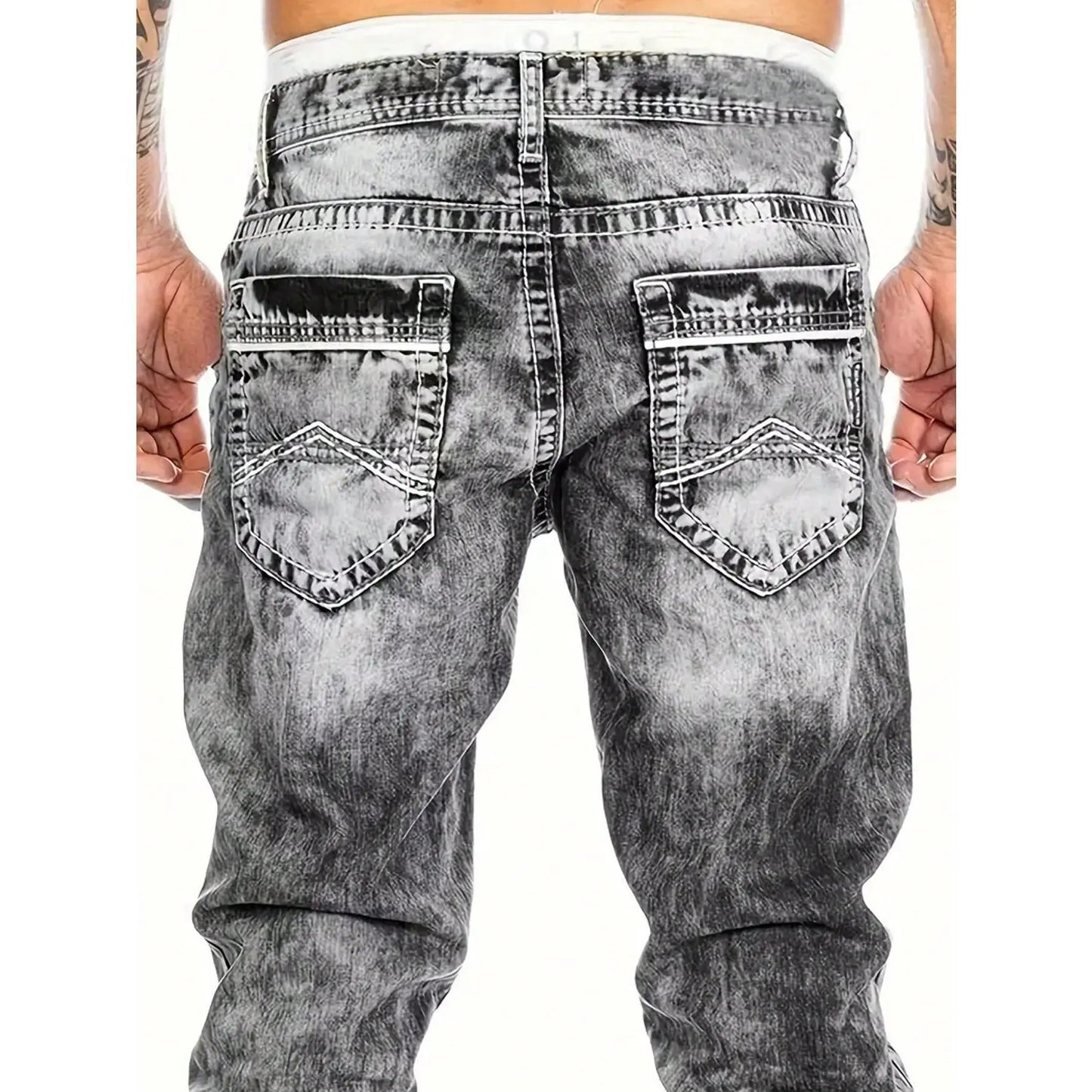 Jean en denim extensible créatif à la mode pour hommes, style minimaliste adapté à l'été, style Emo