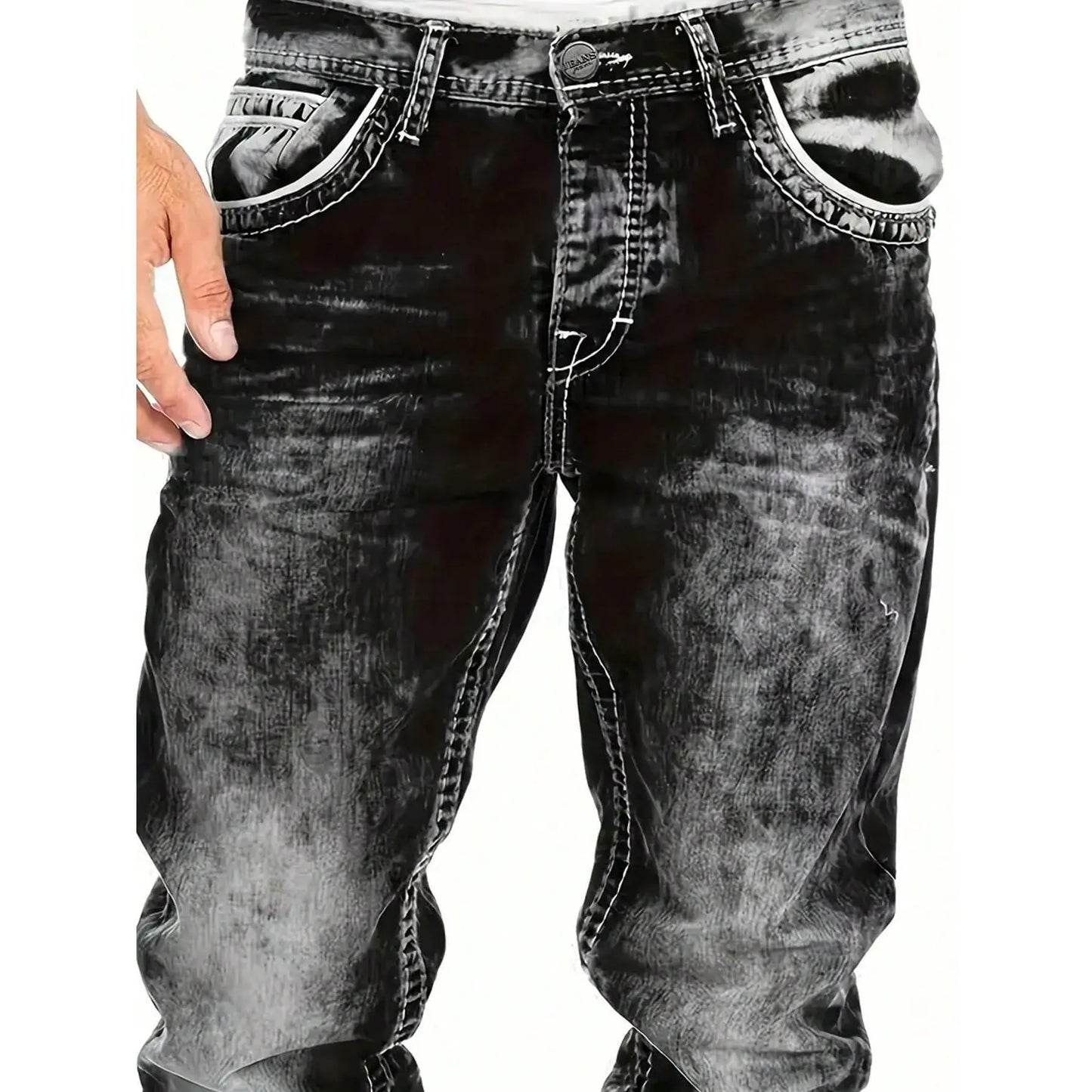 Jean en denim extensible créatif à la mode pour hommes, style minimaliste adapté à l'été, style Emo