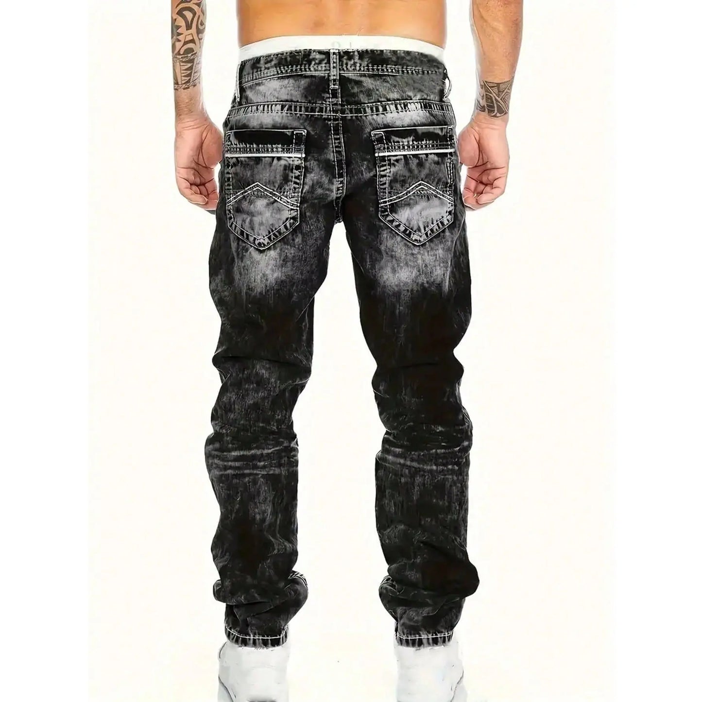 Jean en denim extensible créatif à la mode pour hommes, style minimaliste adapté à l'été, style Emo