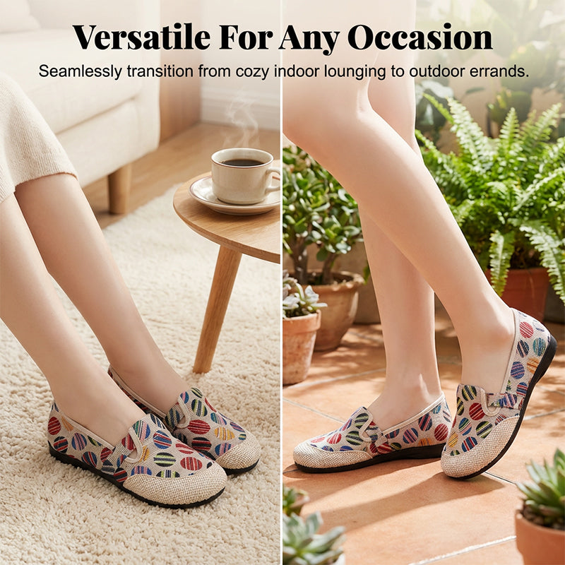 Mocassins décontractés en toile pour femme