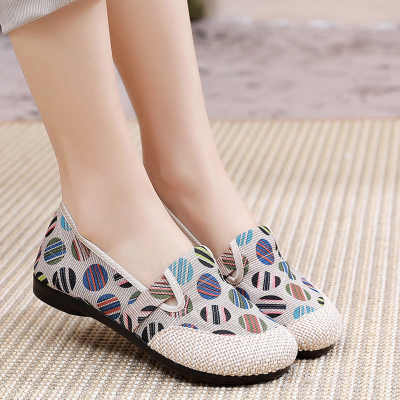 Mocassins décontractés en toile pour femme