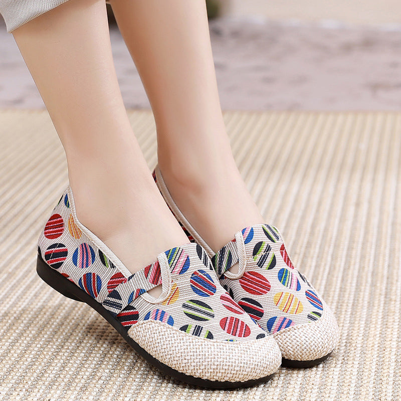 Mocassins décontractés en toile pour femme