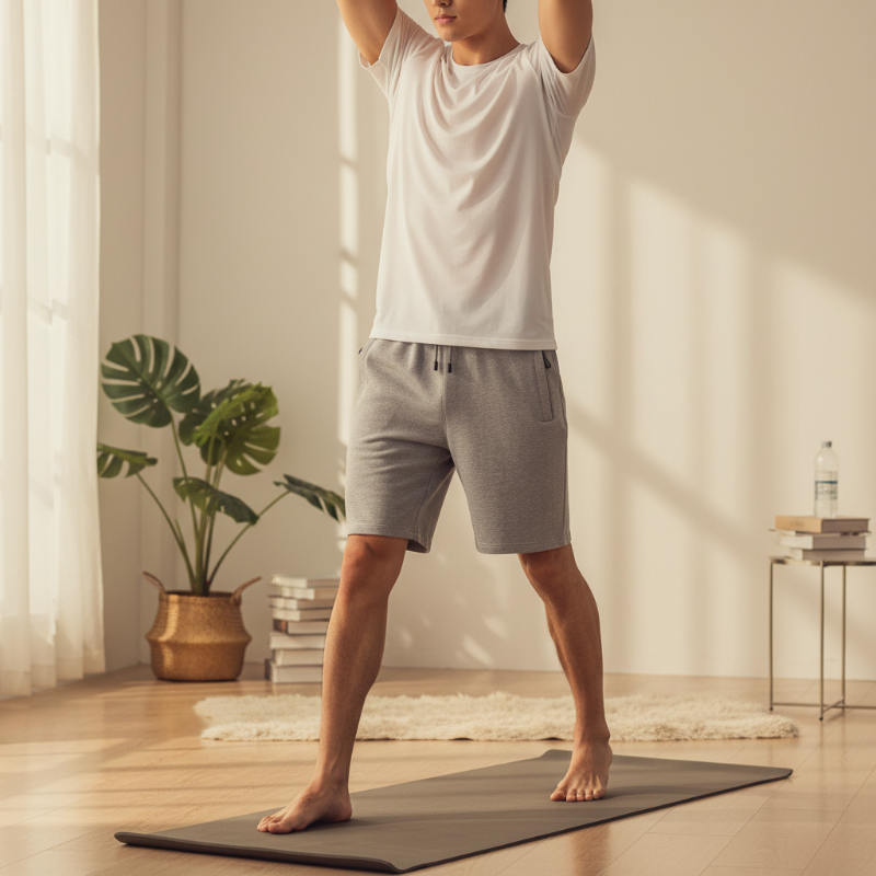 Short de sport décontracté et extensible pour homme