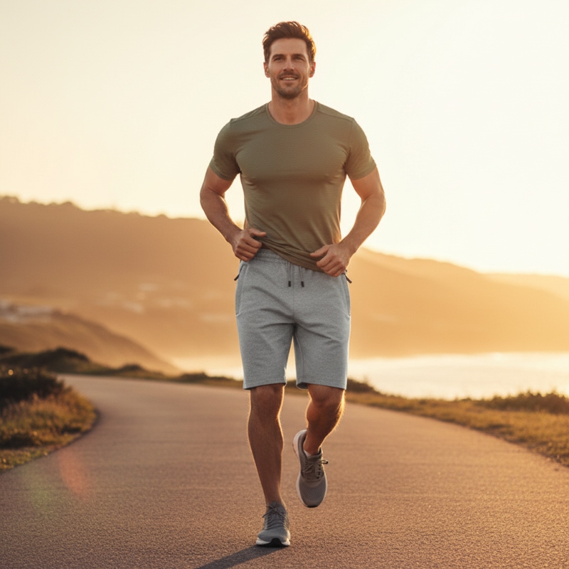 Short de sport décontracté et extensible pour homme