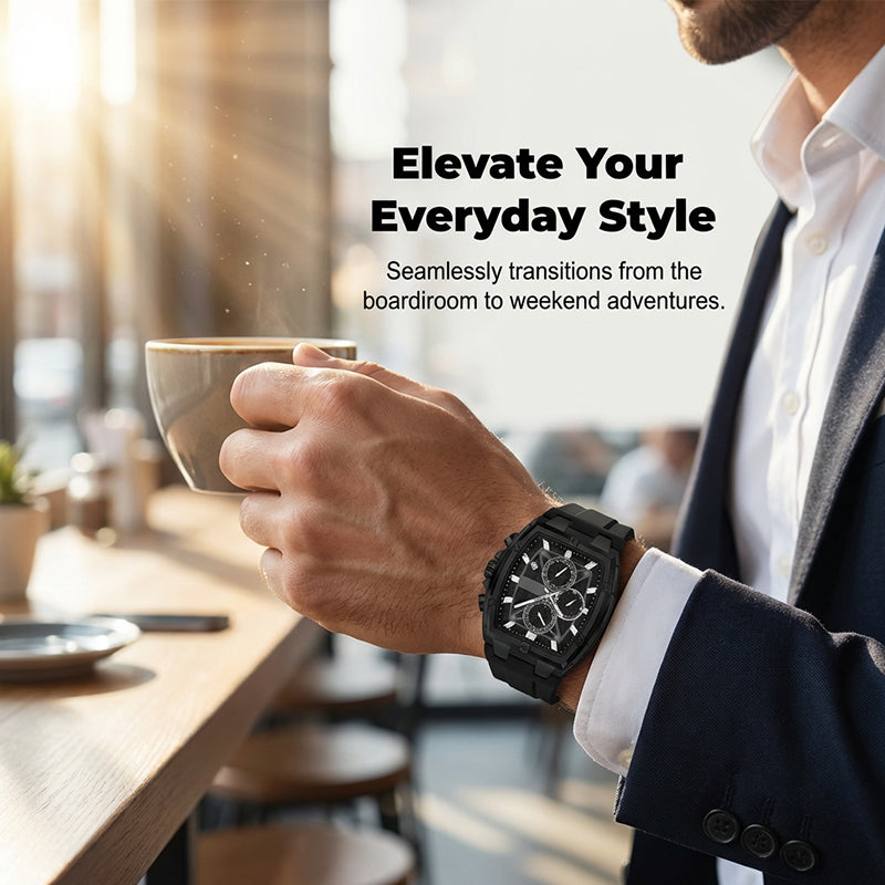 📢📢60 % de réduction !! ⏰Montre pour homme au boîtier moderne de forme tonneau