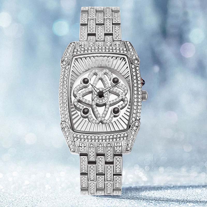 📢 📢 50 % de réduction！！✨Montre-bracelet pour femme en quartz, ornée de strass⌚