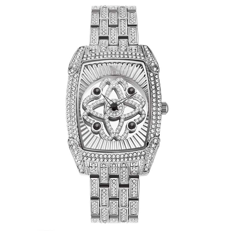📢 📢 50 % de réduction！！✨Montre-bracelet pour femme en quartz, ornée de strass⌚