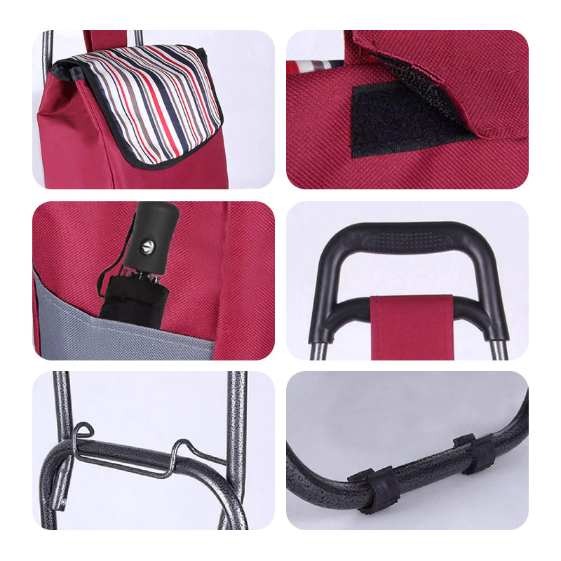 Chariot pliable portable de grande capacité, pouvant monter les escaliers