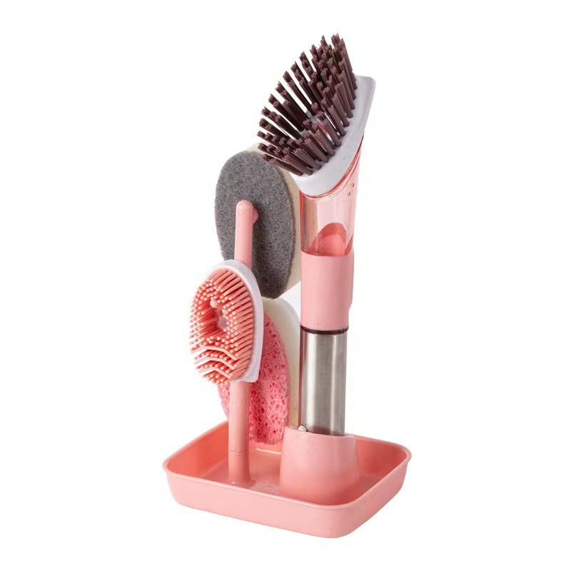 Ensemble tout-en-un de brosses et distributeur de savon