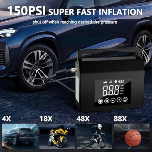 🔋50 % de réduction + livraison gratuite🔥🚗Démarreur de voiture portable avec compresseur d'air, démarreur de batterie de voiture 4000 A