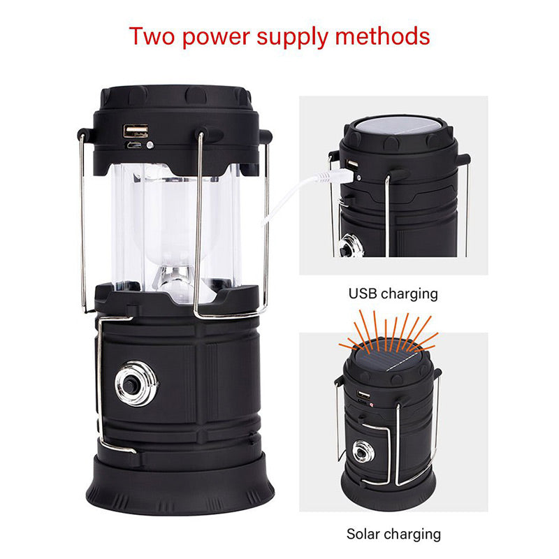 Lampe de camping rétractable à énergie solaire