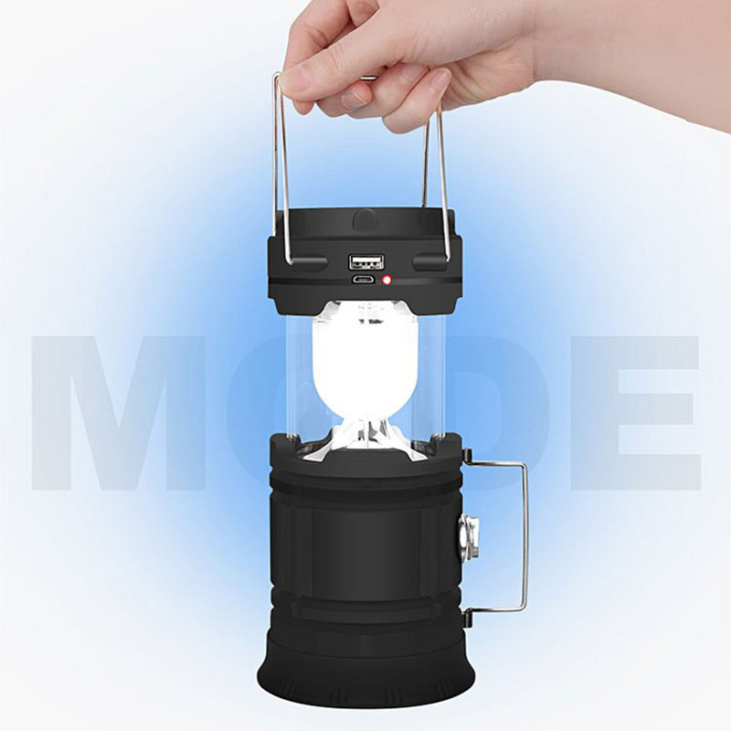 Lampe de camping rétractable à énergie solaire