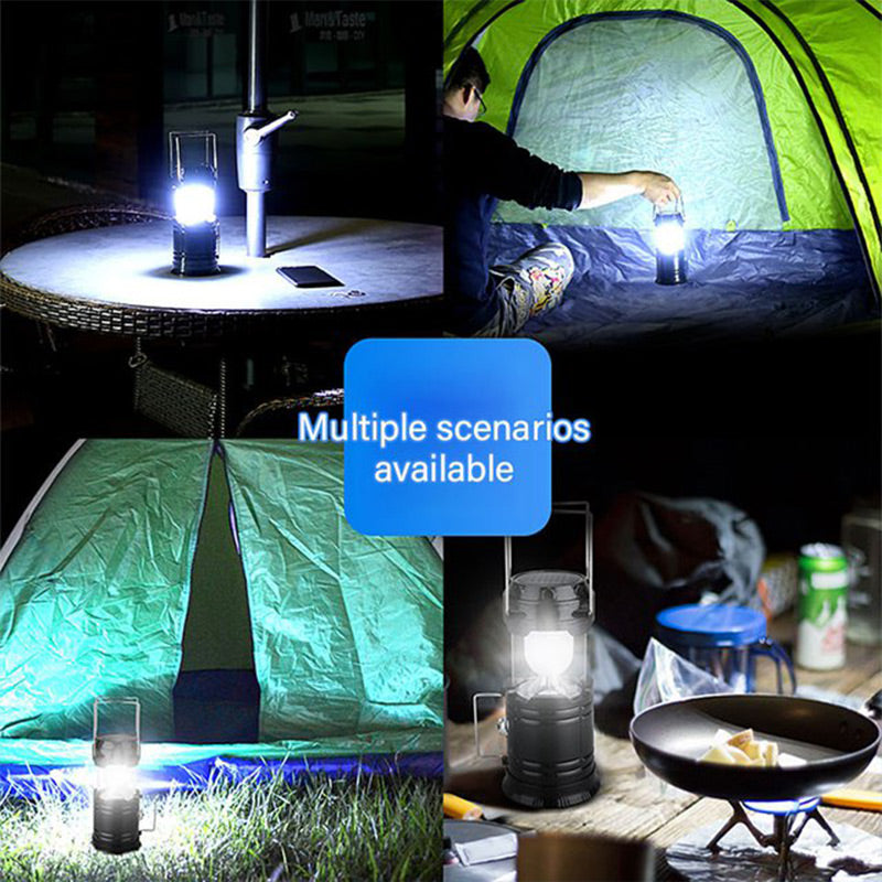 Lampe de camping rétractable à énergie solaire