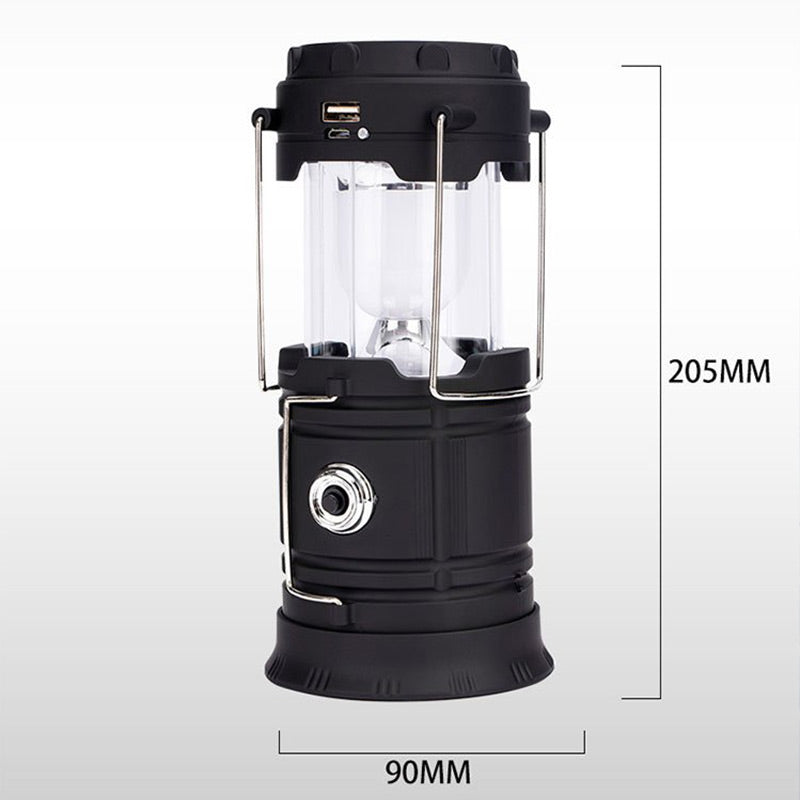 Lampe de camping rétractable à énergie solaire