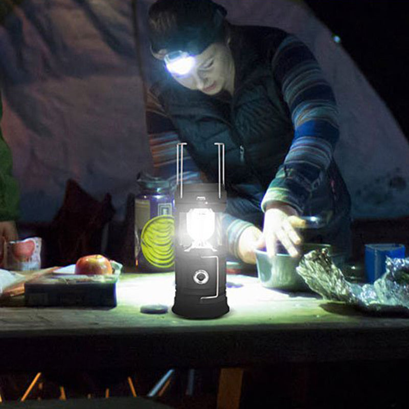 Lampe de camping rétractable à énergie solaire