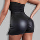 🔥Jusqu'à épuisement des stocks : 50 % de réduction !🎉 Jupe-short taille haute en similicuir pour femme