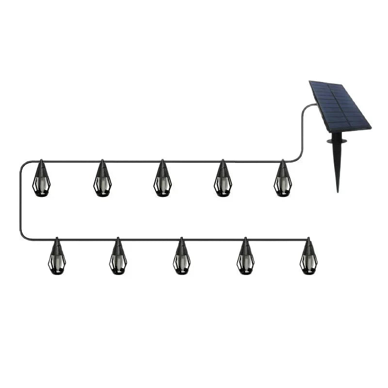 Nouvelles guirlandes lumineuses solaires à LED IP65, style « flammes », étanches, pour usage extérieur, avec capteur, pour jardins, cours et camping, angle de faisceau de 360°
