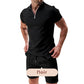👕☀️ PROMO FLASH 50% ! Ensemble Été Homme 2 Pièces – T-shirt Col Revers & Short à Cordon, Léger Respirant, 6 Couleurs, Taille M-3XL 🩳