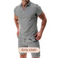 👕☀️ PROMO FLASH 50% ! Ensemble Été Homme 2 Pièces – T-shirt Col Revers & Short à Cordon, Léger Respirant, 6 Couleurs, Taille M-3XL 🩳