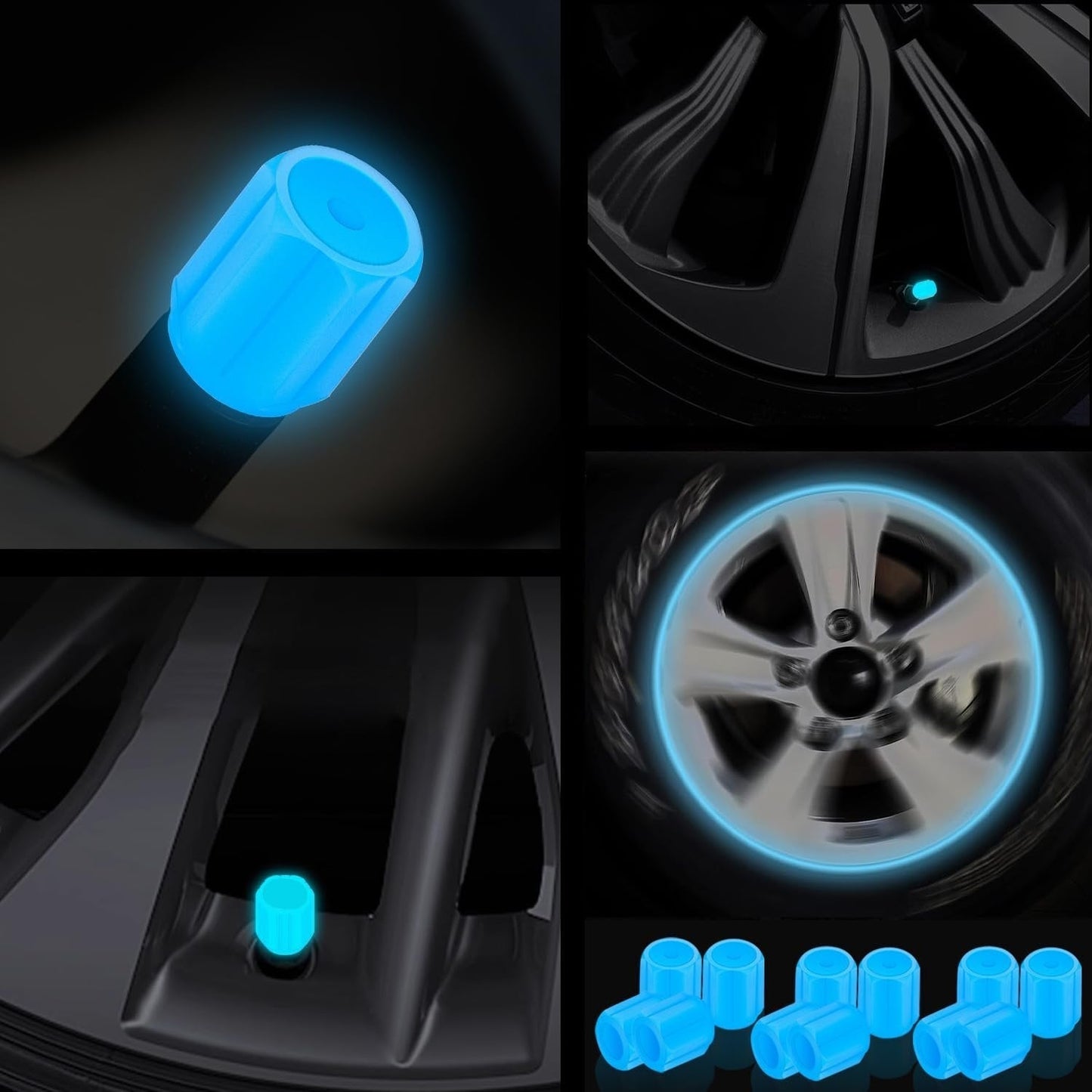 Bouchons de soupapes lumineux pour les conducteurs de nuit