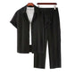 🌴 Ensemble chemise à manches courtes et pantalon décontracté pour homme – Style coordonné 🍹