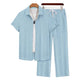 🌴 Ensemble chemise à manches courtes et pantalon décontracté pour homme – Style coordonné 🍹