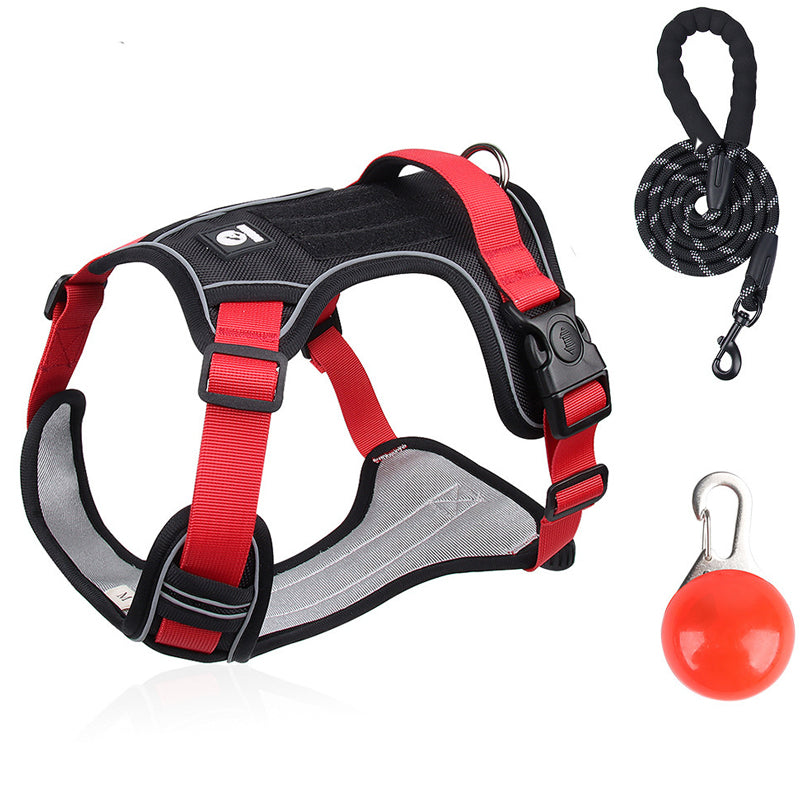 📢📢50% DE RÉDUCTION !! ⏰ Harnais Anti-Traction pour Chien avec Collier LED – Rembourrage Épais & Anneau en D Avant for des Promenades Sereines et Sécurisées ✨