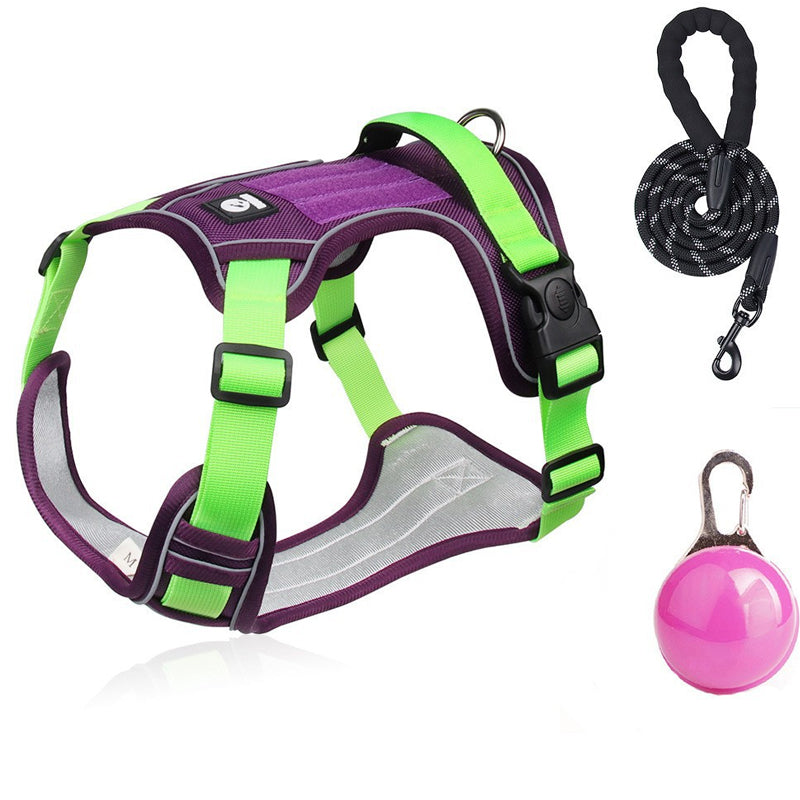📢📢50% DE RÉDUCTION !! ⏰ Harnais Anti-Traction pour Chien avec Collier LED – Rembourrage Épais & Anneau en D Avant for des Promenades Sereines et Sécurisées ✨