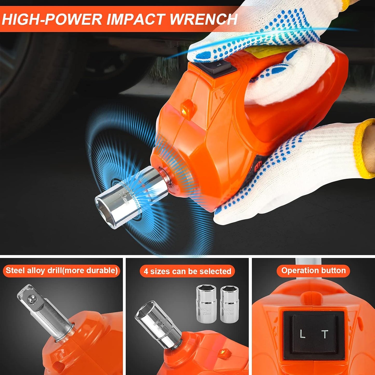 🔥Jusqu'à épuisement des stocks : 49 % de réduction !🎉Kit de cric 12 en 1, capacité max. 5 tonnes / 11 023 livres, comprenant un cric hydraulique, une clé à chocs électrique, une pompe gonflable intégrée et une lampe LED, élévateur portable