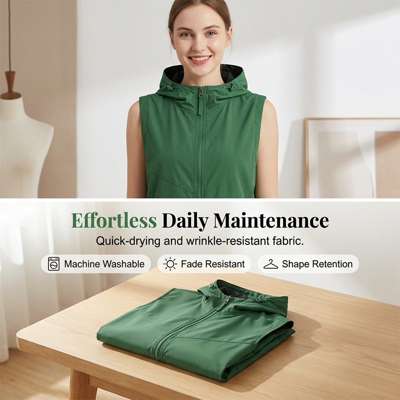 Gilet réversible à capuche et fermeture éclair pour femme