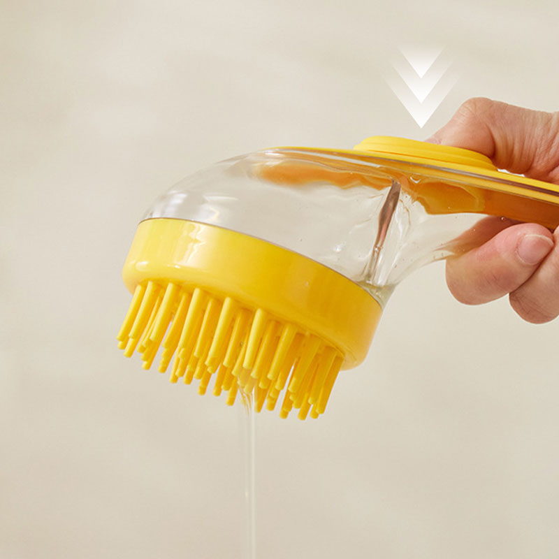 📢📢50 % DE RÉDUCTION !! ⏰Brosse de bain pour animaux de compagnie avec long manche et distributeur de shampoing