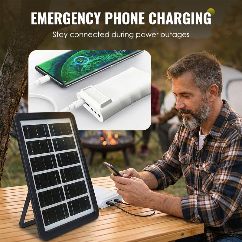 Système d'éclairage solaire autonome : kit complet comprenant 3 ampoules LED et un accumulateur ☀️🔋