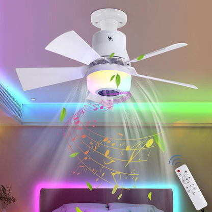 📢📢49 % DE RÉDUCTION !! ⏰Ventilateur de plafond intelligent avec éclairage, RGB et haut-parleur Bluetooth