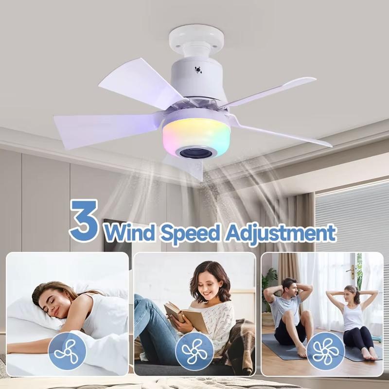 📢📢49 % DE RÉDUCTION !! ⏰Ventilateur de plafond intelligent avec éclairage, RGB et haut-parleur Bluetooth