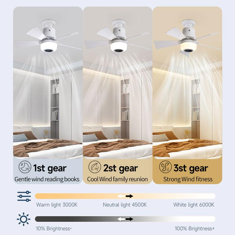 📢📢49 % DE RÉDUCTION !! ⏰Ventilateur de plafond intelligent avec éclairage, RGB et haut-parleur Bluetooth