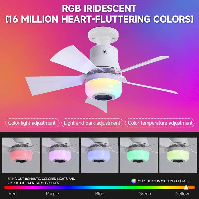 📢📢49 % DE RÉDUCTION !! ⏰Ventilateur de plafond intelligent avec éclairage, RGB et haut-parleur Bluetooth