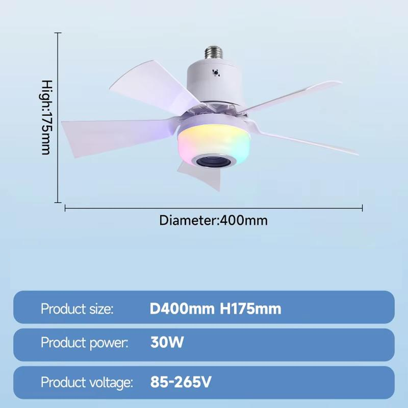 📢📢49 % DE RÉDUCTION !! ⏰Ventilateur de plafond intelligent avec éclairage, RGB et haut-parleur Bluetooth