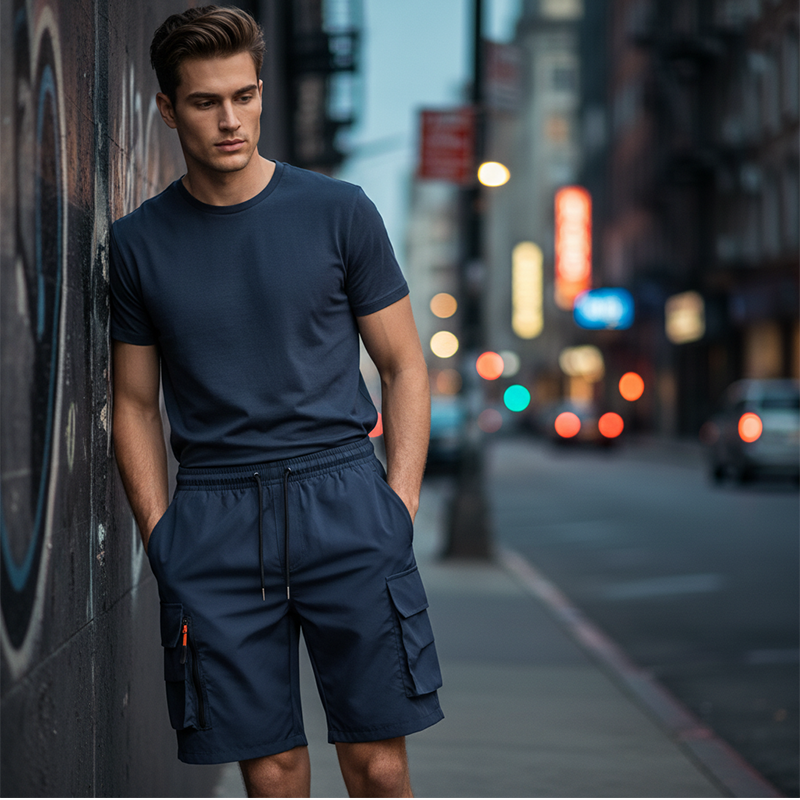 Short cargo à séchage rapide pour homme, avec poches