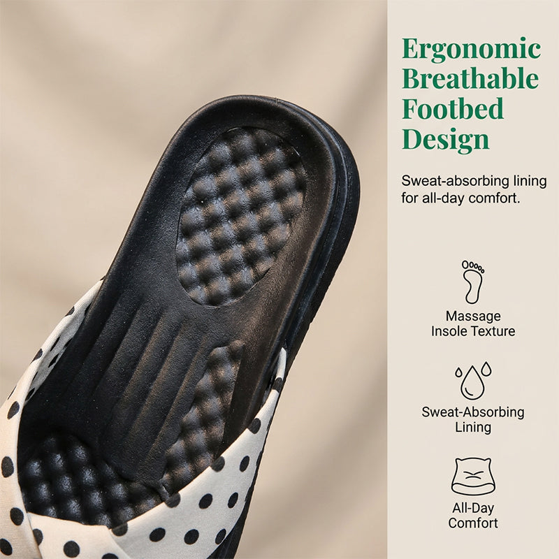 Sandales pour femme à lanières croisées et motif à pois