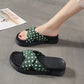 Sandales pour femme à lanières croisées et motif à pois