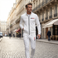 Ensemble pantalon et veste zippée imprimée décontractée pour homme