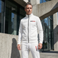 Ensemble pantalon et veste zippée imprimée décontractée pour homme