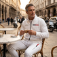 Ensemble pantalon et veste zippée imprimée décontractée pour homme
