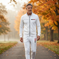 Ensemble pantalon et veste zippée imprimée décontractée pour homme