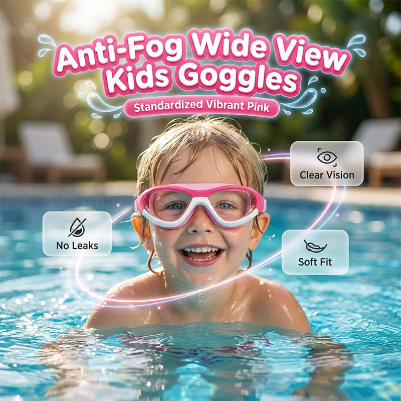 Lunettes de natation avec bouchons d’oreilles, lunettes de natation anti-buée réglables, accessoires de natation pour garçons et filles, équipement d’entraînement à la natation