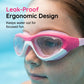 Lunettes de natation avec bouchons d’oreilles, lunettes de natation anti-buée réglables, accessoires de natation pour garçons et filles, équipement d’entraînement à la natation