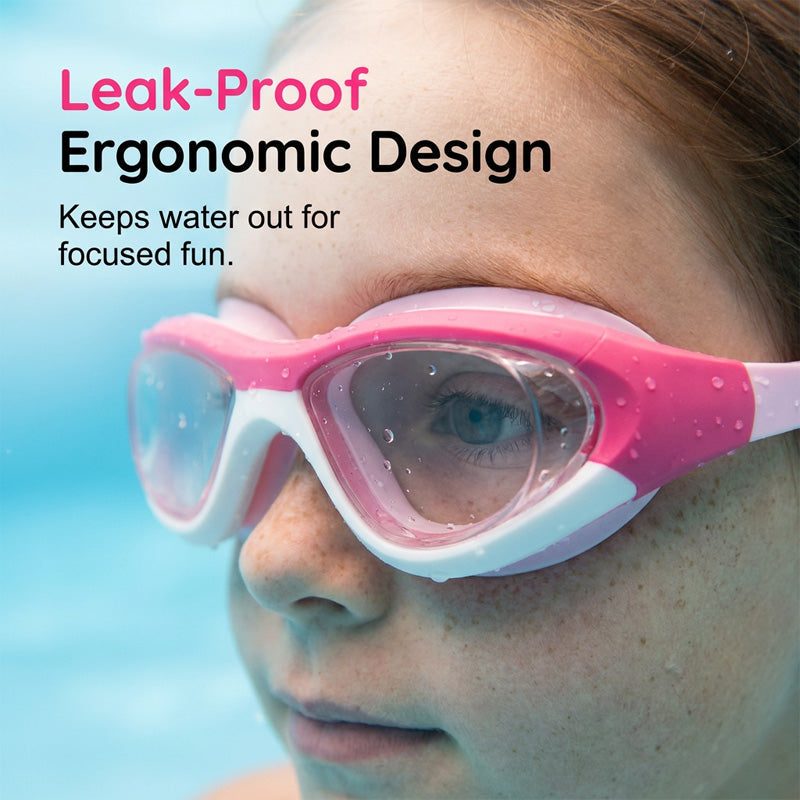 Lunettes de natation avec bouchons d’oreilles, lunettes de natation anti-buée réglables, accessoires de natation pour garçons et filles, équipement d’entraînement à la natation