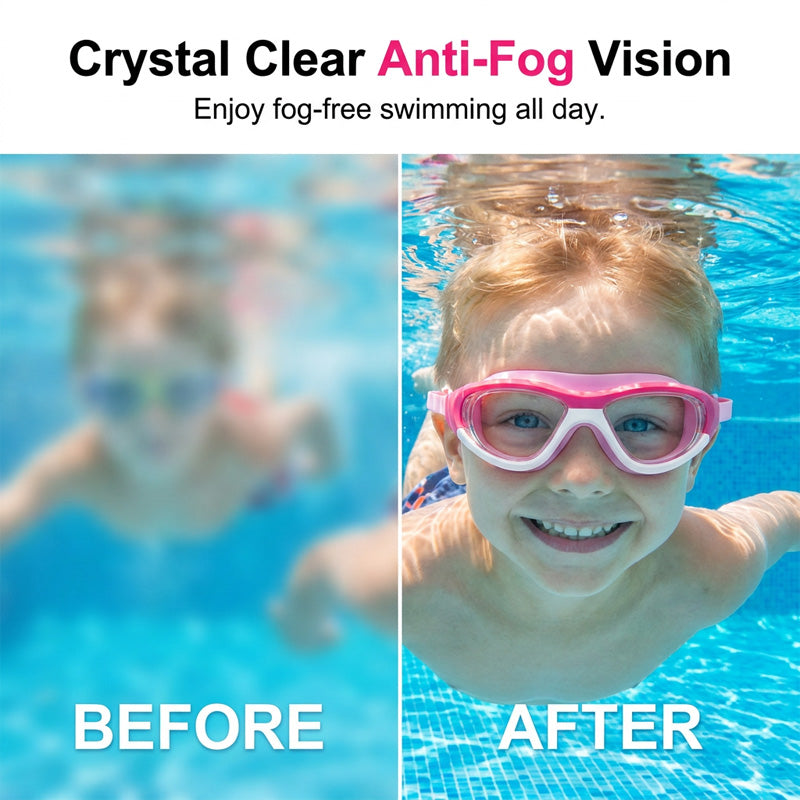 Lunettes de natation avec bouchons d’oreilles, lunettes de natation anti-buée réglables, accessoires de natation pour garçons et filles, équipement d’entraînement à la natation